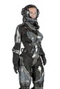 Rendering Woman in Spacesuit Isolated