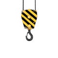 Rendering of yellow and black striped hook, isolated on white background. Royalty Free Stock Photo