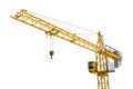 Rendering of yellow construction crane isolated on white background. Royalty Free Stock Photo