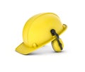 Rendering of yellow hard hat with headphones isolated on white background.
