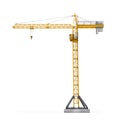 Rendering of yellow tower crane full-height isolated on the white background. Royalty Free Stock Photo