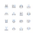 Rendezvous line icons collection. Passion, Excitement, Romance, Affair, Date, Meeting, Connection vector and linear