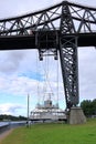 Rendsburg, Germany - August 22 2025: floating ferry on the Kiel Canal Royalty Free Stock Photo