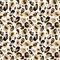 trendy Animal skin seamless pattern on white background.Watercolor hand painted leopard endless print Royalty Free Stock Photo