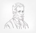 Rene Theophile Hyacinthe Laennec famous French physician medical scientist vector sketch illustration