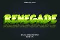 Renegade editable text effect 3D emboss neon style