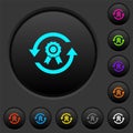 Renew certificate dark push buttons with color icons Royalty Free Stock Photo