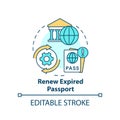 Renew expired passport concept icon Royalty Free Stock Photo