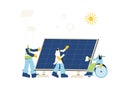 Renewable alternative electricity. Solar energy system installing. Provide upgrades solar modules. Field service technician,