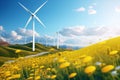 Renewable alternative windmill flower wind energy landscape electricity nature turbine environment ecological technology
