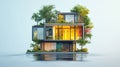 renewable assembling eco house Royalty Free Stock Photo