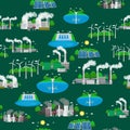 Renewable ecology energy icons, green city power alternative resources concept, environment save new technology, solar