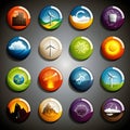 Renewable energy colourful multicolour icons logo buttons for system, application, website