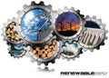 Renewable Energy Concept - Metal Gears Royalty Free Stock Photo