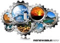 Renewable Energy Concept - Metal Gears Royalty Free Stock Photo