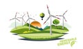 renewable energy earth sun, wind and water Royalty Free Stock Photo