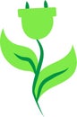 Renewable energy. Green flower. Recycle sign for ecological design zero waste lifestyle. Hand drawn vector recycle icon Royalty Free Stock Photo