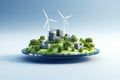 Renewable Energy. Green Wind Turbines for a Sustainable and Carbon Neutral Future by 2050 Royalty Free Stock Photo