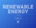 Renewable Energy Hand Drawn Blueprint Royalty Free Stock Photo