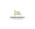 Renewable Energy Logo Template. Windpower and Solar Panel Vector Design Royalty Free Stock Photo