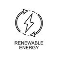 renewable energy outline icon. Element of enviroment protection icon with name for mobile concept and web apps. Thin line Royalty Free Stock Photo