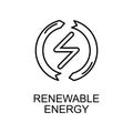 renewable energy outline icon. Element of enviroment protection icon with name for mobile concept and web apps. Thin line Royalty Free Stock Photo