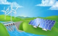 Renewable Energy or Power Generation Methods Royalty Free Stock Photo