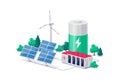 Renewable Energy Power Station with Solar Wind and Battery Storage