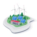 Renewable Energy Smart Off-grid Power Station with Solar Wind and Battery Storage on Island