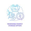 Renewable energy storage option concept icon