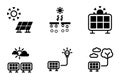 Renewable energy from sun light, solar cell application icon for save the earth environment instead fuel electrical generate Royalty Free Stock Photo