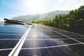 Renewable energy system with solar panel on the roof Royalty Free Stock Photo