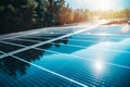 Renewable energy system with solar panel on the roof Royalty Free Stock Photo