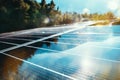 Renewable energy system with solar panel on the roof Royalty Free Stock Photo