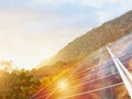 Renewable energy system with solar panel on the roof Royalty Free Stock Photo