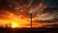 Renewable energy turning wind into electricity for sustainable power supply generated by AI