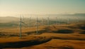 Renewable energy turning wind into power, sustaining nature growth generated by AI