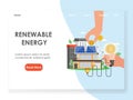 Renewable energy vector website landing page design template