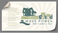 Renewable energy from wave power templates infographics