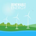 Renewable energy. Wind generator turbines Royalty Free Stock Photo