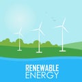 Renewable energy. Wind generator turbines Royalty Free Stock Photo