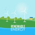 Renewable energy. Wind generator turbines Royalty Free Stock Photo