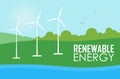 Renewable energy. Wind generator turbines Royalty Free Stock Photo
