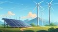 Renewable Energy: Wind Turbines and Solar Panels Royalty Free Stock Photo