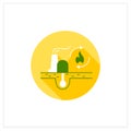 Renewable fossil fuels flat icon