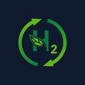 Renewable Green Eco Energy Clean Hydrogen H2 Icon Concept. Royalty Free Stock Photo
