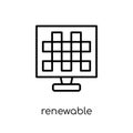 renewable icon. Trendy modern flat linear vector renewable icon Royalty Free Stock Photo