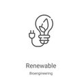 renewable icon vector from bioengineering collection. Thin line renewable outline icon vector illustration. Linear symbol for use