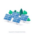 Renewable solar photovoltaic power station plant Royalty Free Stock Photo