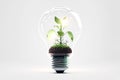 Renewable sources light bulb. Generative ai